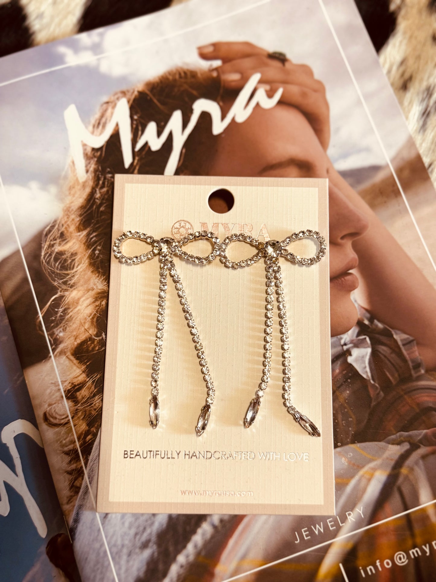 Myra Starlight Lasso Clear Earrings