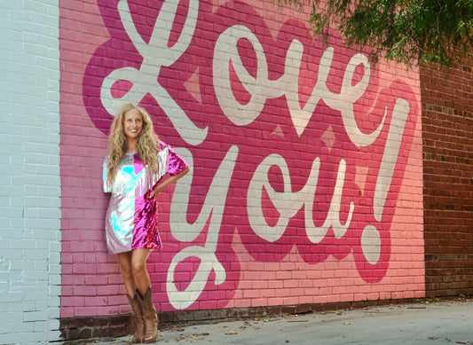 It’s A Party Pink & Silver Sequin Dress