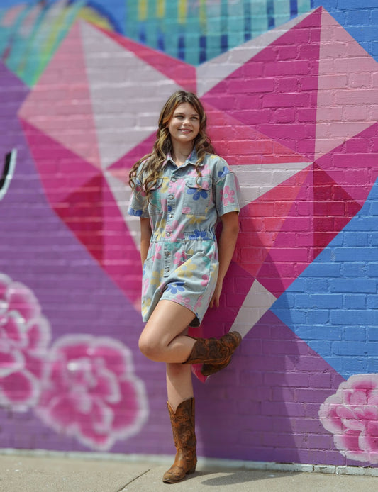 The Cowgirl Hippie Denim Romper