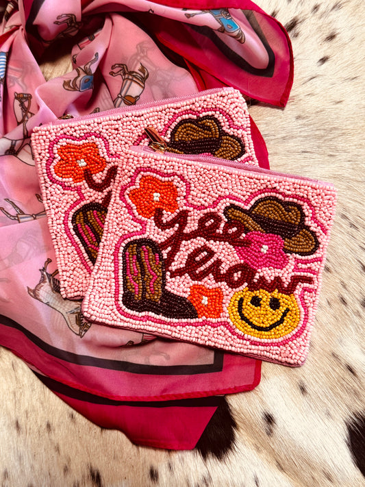 Yee Haw Beaded Coin Purse
