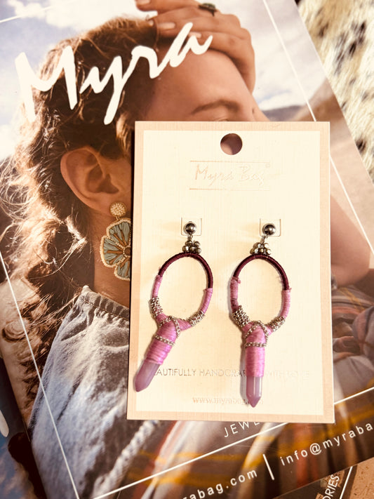 Myra Krystal Woven Beaded Earrings with Crystal