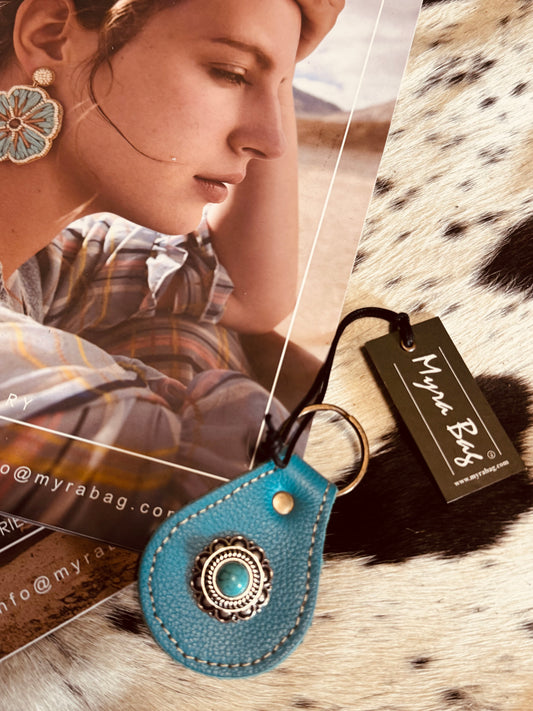 Myra Concho Teal Key Fob