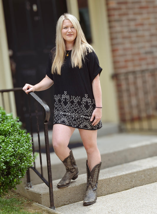 Stitch That Western Oversized Knit Tee