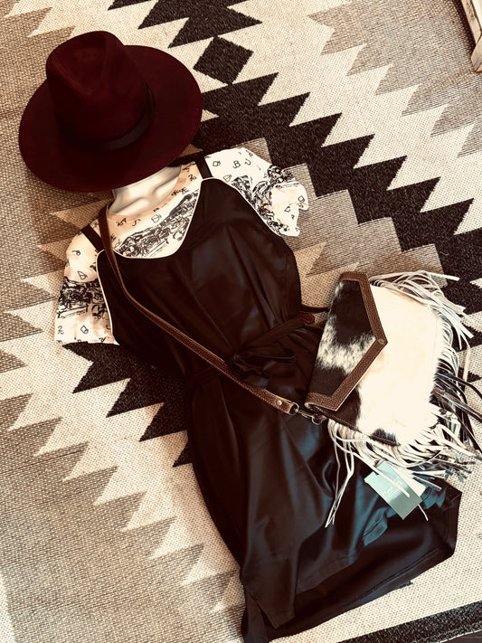 Day to Night Satin Dress with Belt Tie