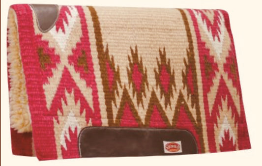 Showman 36" x 34" 100% Wool Top Cutter Style Saddle Pad in Pink