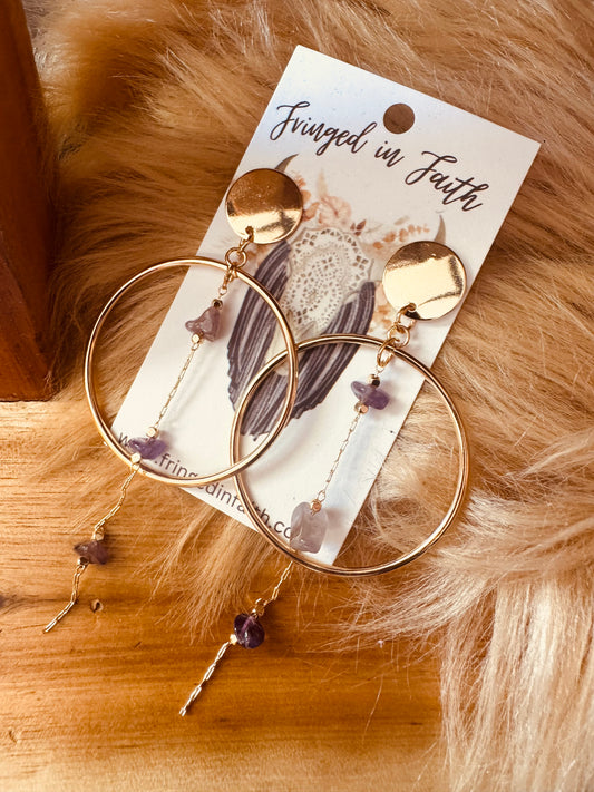 Fringed in Faith Hoop and Dangle Earrings