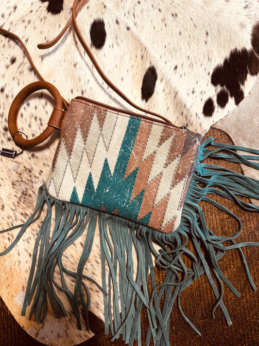Montana West Aztec Wristlet/Crossbody Bag