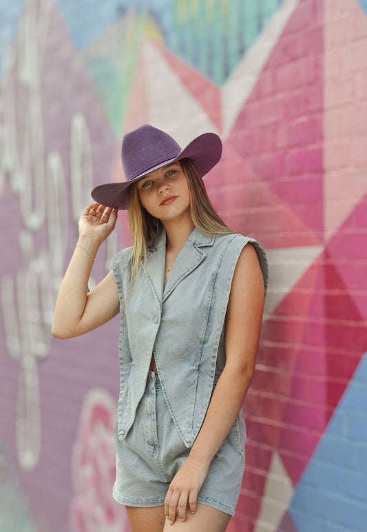 Baby Denim Blazer Style Romper