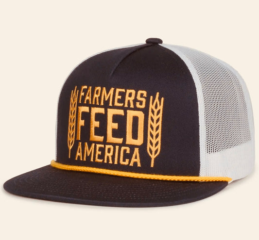 American Cattle Co Navy and Yellow Farmers Feed Hat